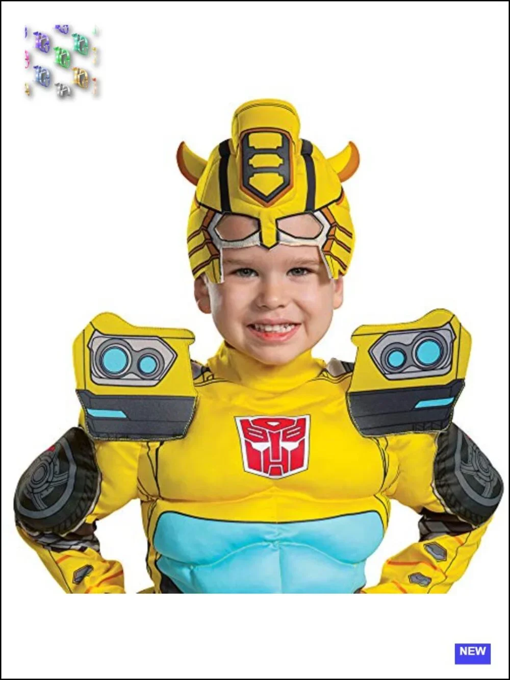 Toddler Boys Transformers Bumblebee Muscle Padded Costume Jumpsuit Medium 3T-4T